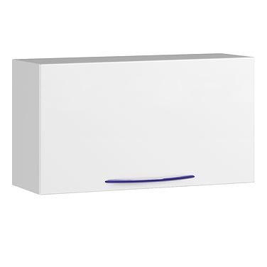 Suspended module with sliding glass doors, shelf and bottom illumination