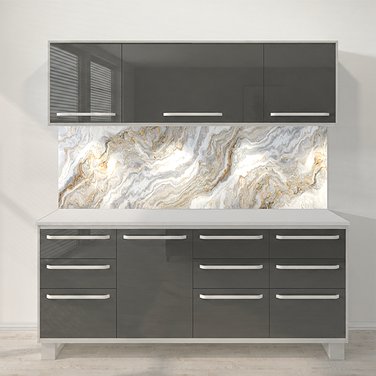 Wall apron of impact-resistant tempered glass