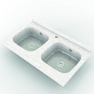 Granolithic double sink